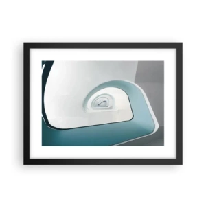 Pôster com moldura preta - Para o fundo do azul - 40x30 cm