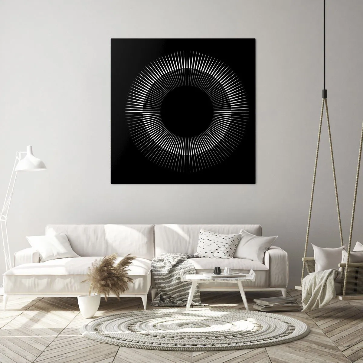 Quadro em tela - Sol preto - 30x30 cm