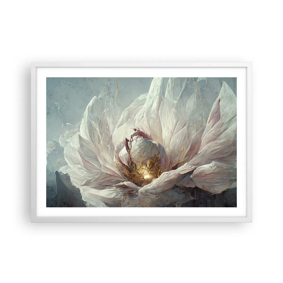 Pôster em moldura branca - Floresce uma vez a cada cem anos - 70x50 cm