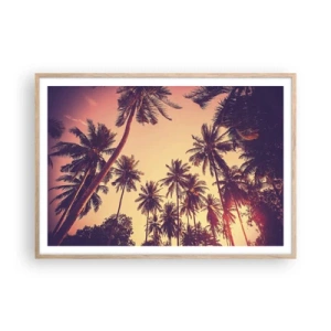 Pôster com moldura de carvalho claro - Variação tropical - 100x70 cm