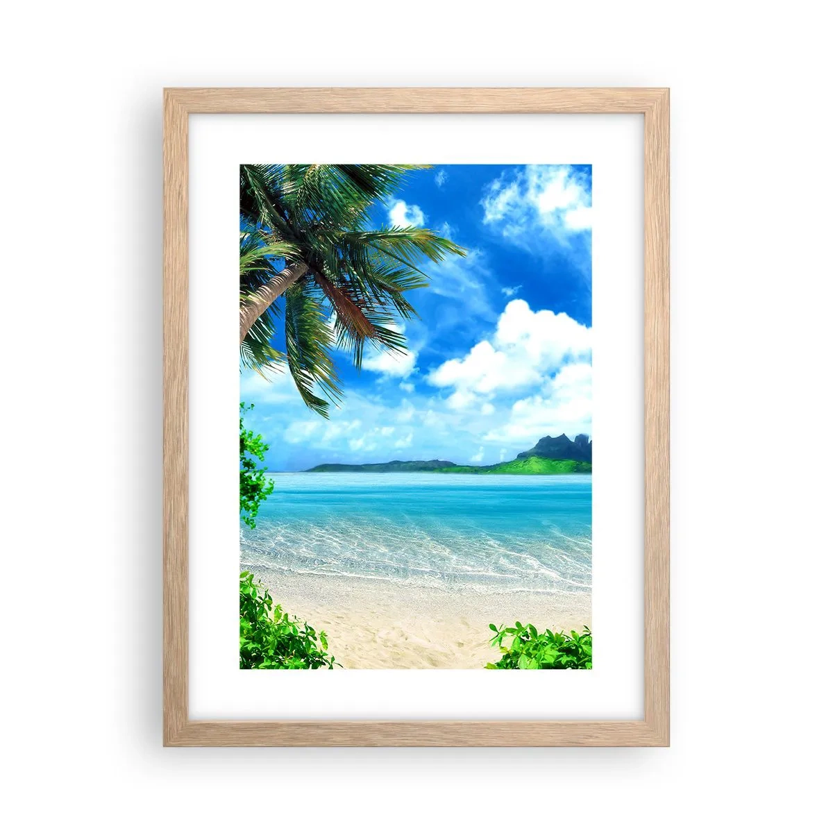 Pôster com moldura de carvalho claro - O azul dos trópicos - 30x40 cm