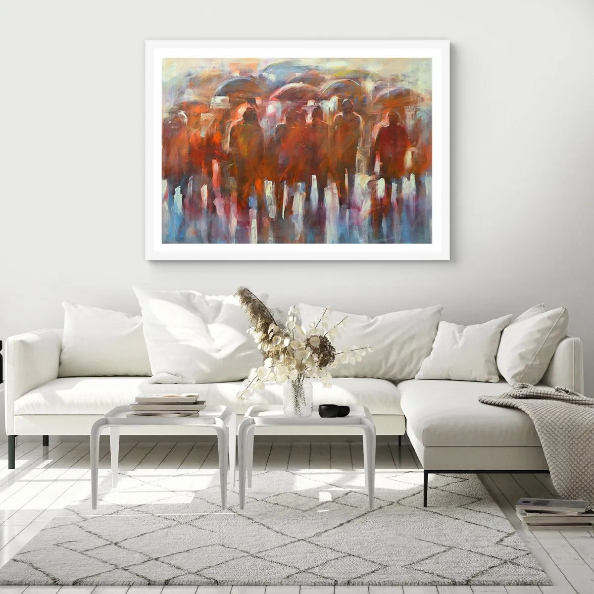 Pôster em moldura branca - Iguais na chuva e no nevoeiro - 91x61 cm