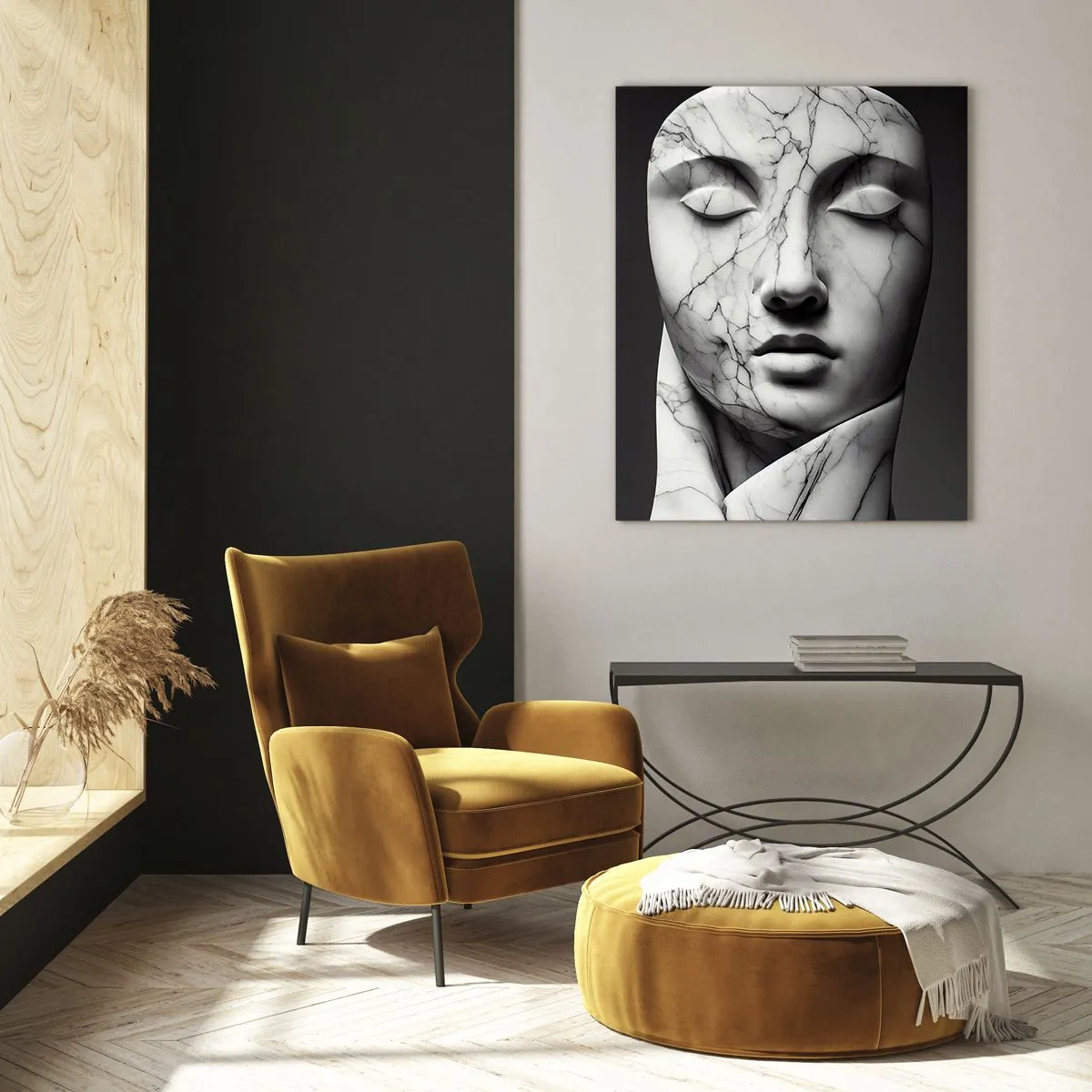 Quadro em vidro - Formas de mármore - 50x70 cm