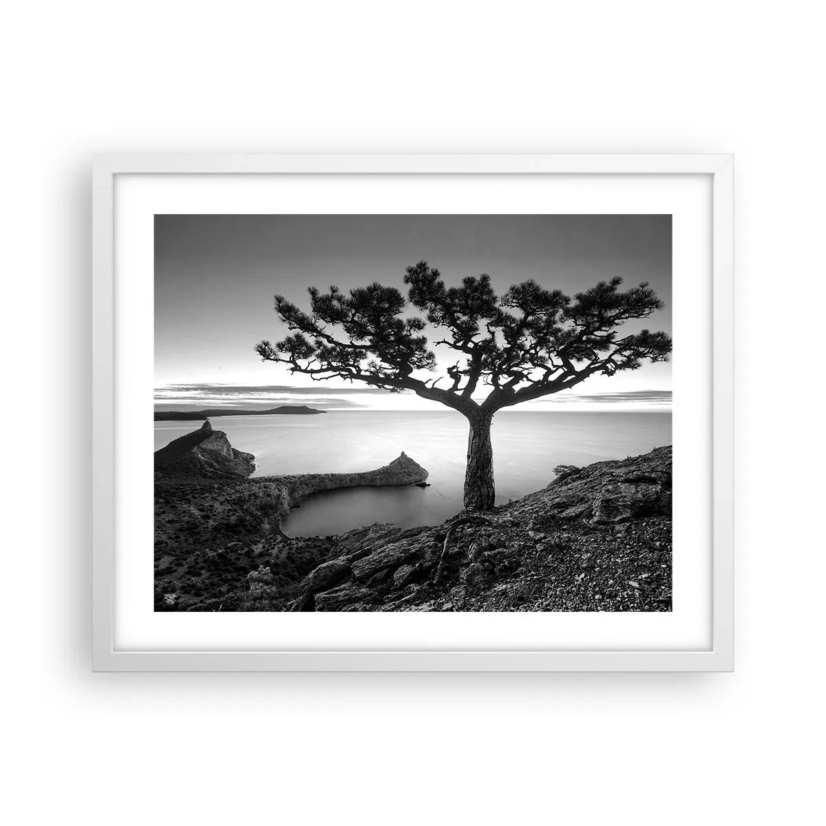 Pôster em moldura branca - Paz até ao horizonte - 50x40 cm