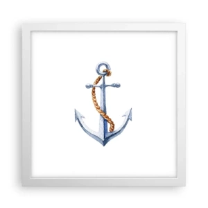 Pôster em moldura branca - Ahoy aventura! - 30x30 cm