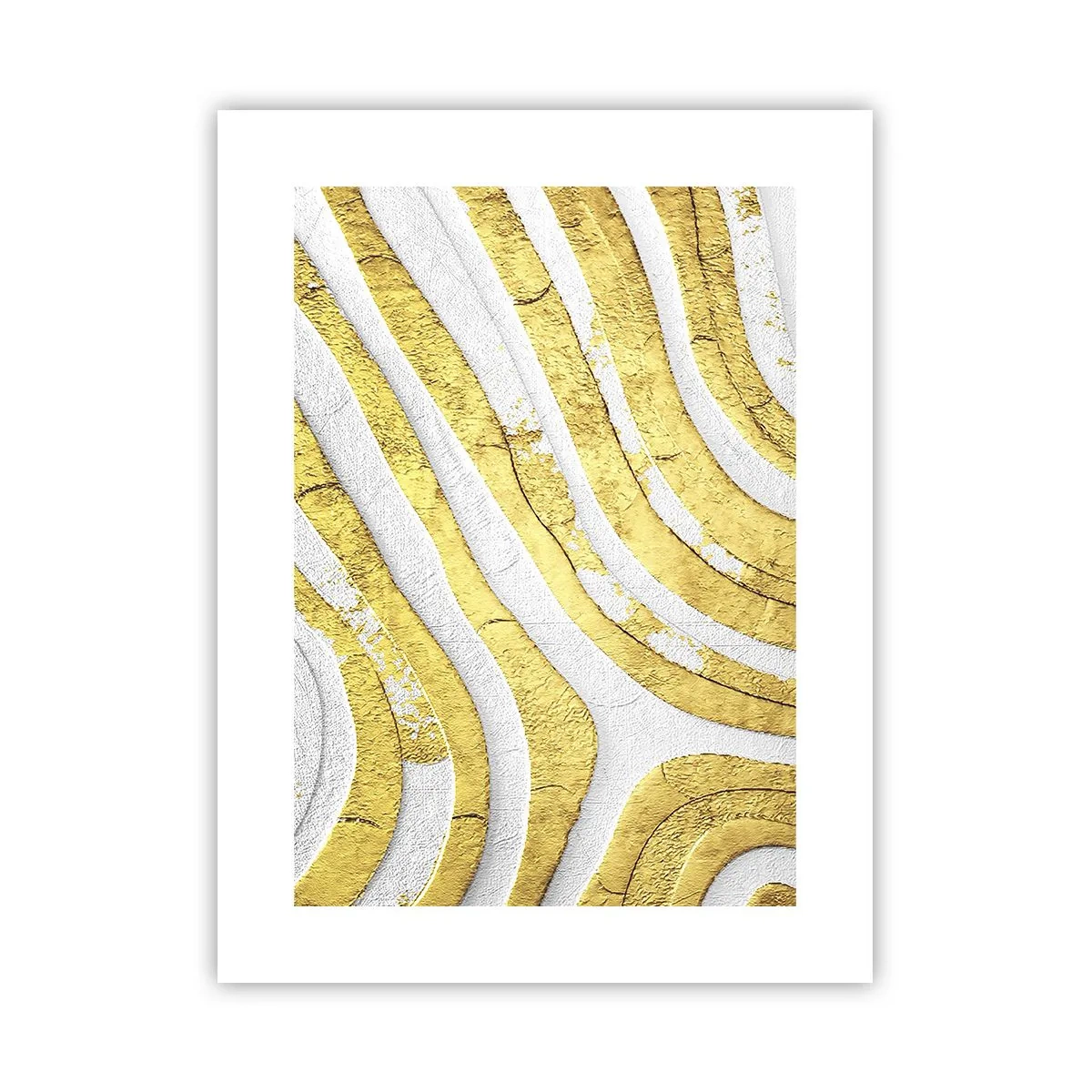 Pôster - Composição a branco e ouro - 30x40 cm