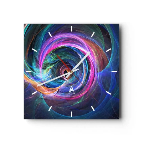 Relógio de parede - Relógio em vidro - Para onde quer me levar? - 40x40 cm