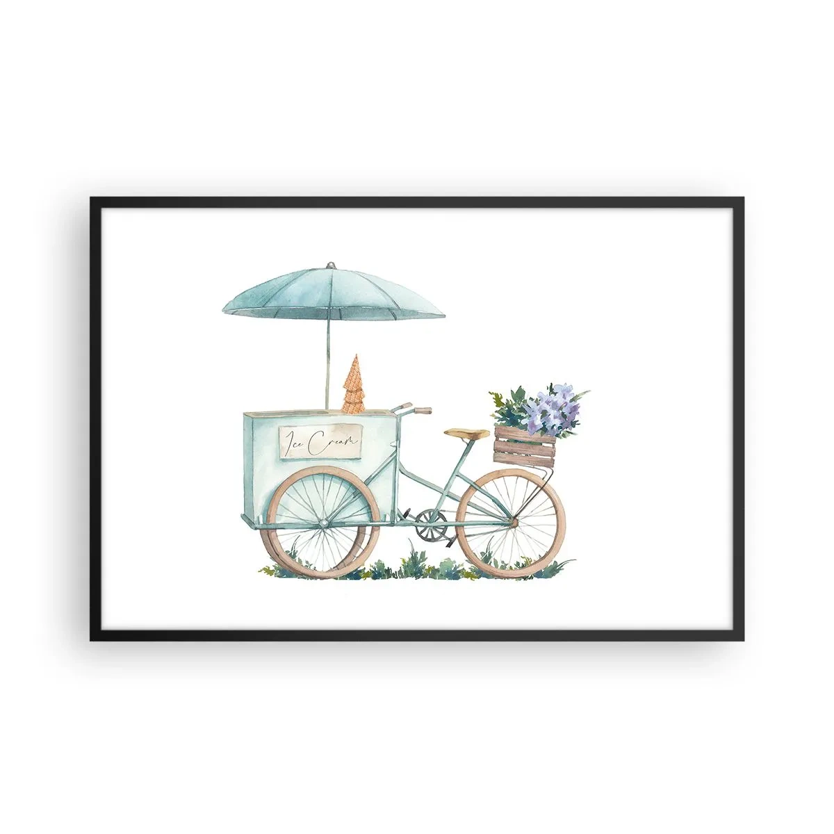 Pôster com moldura preta - Doce lembrança do verão - 91x61 cm