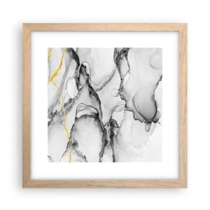 Pôster com moldura de carvalho claro - Composição dourada - 30x30 cm