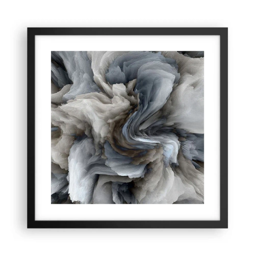 Pôster com moldura preta - Pedra e flor - 40x40 cm