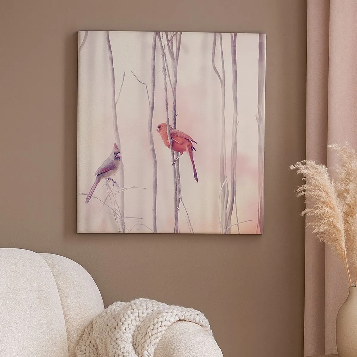 Quadro em tela - O Conto da floresta rosa - 30x30 cm