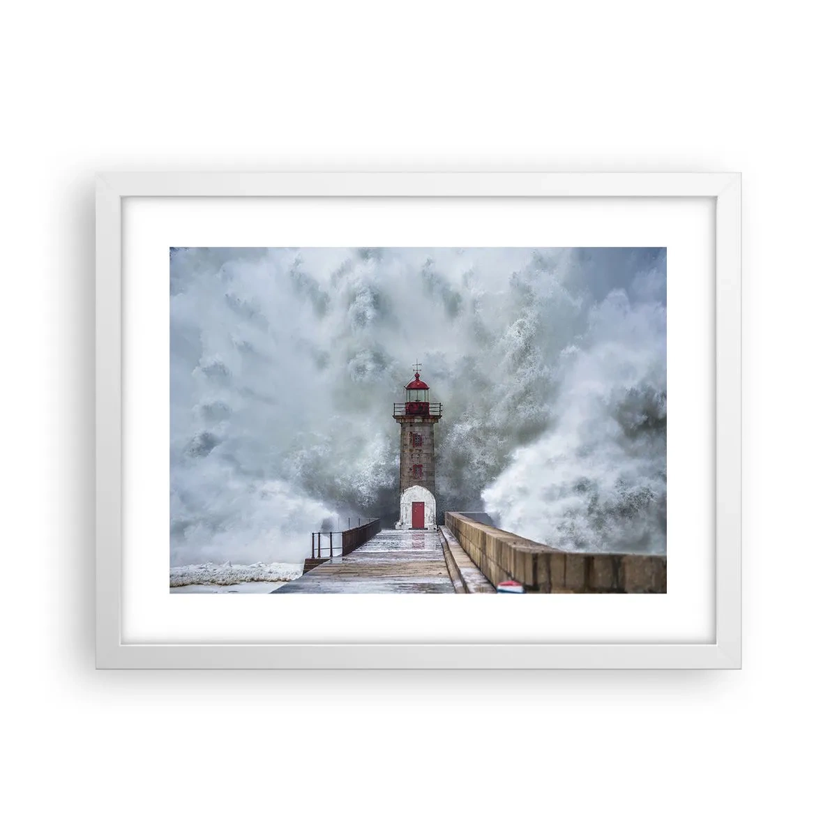 Pôster em moldura branca - O rugido das águas, o som do vento - 40x30 cm
