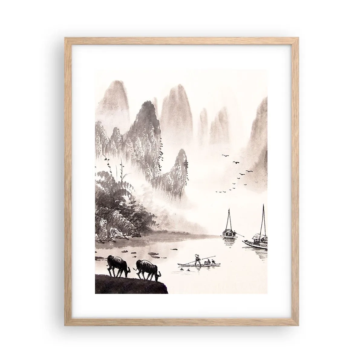 Pôster com moldura de carvalho claro - O cotidiano exótico do Oriente - 40x50 cm