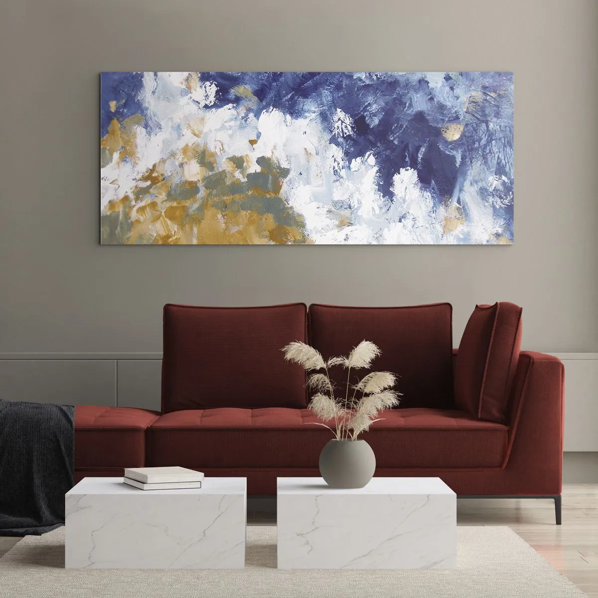 Quadro em vidro - Dança dos elementos - 100x40 cm