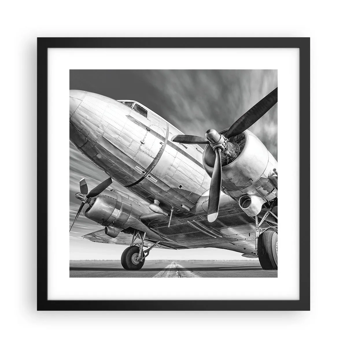 Pôster com moldura preta - Sempre pronto a voar - 40x40 cm