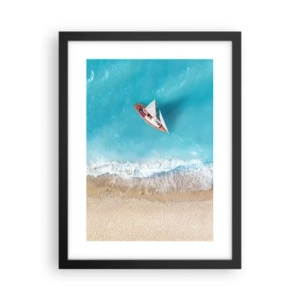 Pôster com moldura preta - No limite do azul e do ouro - 30x40 cm