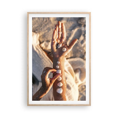 Pôster com moldura de carvalho claro - Beleza na ponta dos dedos - 61x91 cm