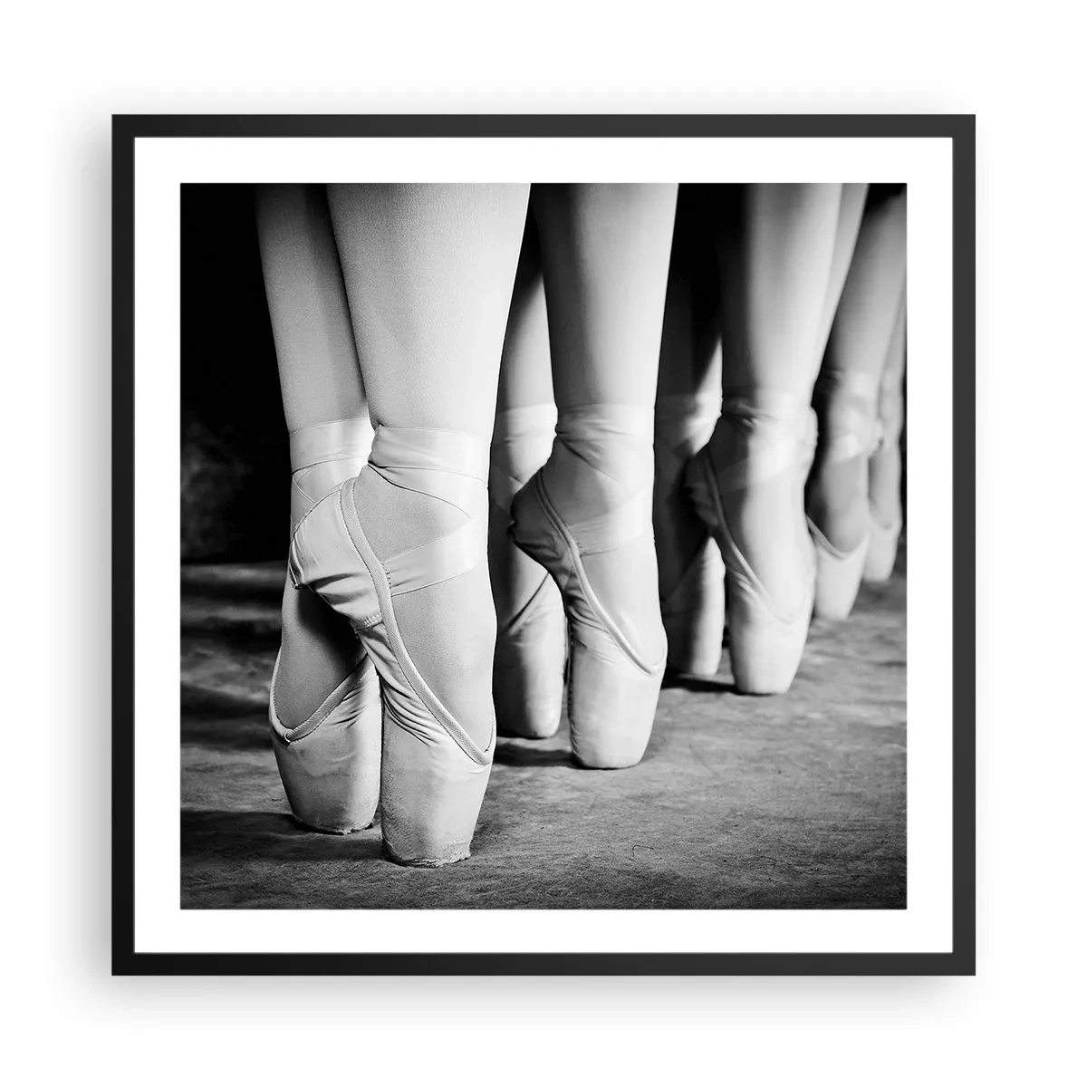 Pôster com moldura preta - Juntos, com leveza - 60x60 cm