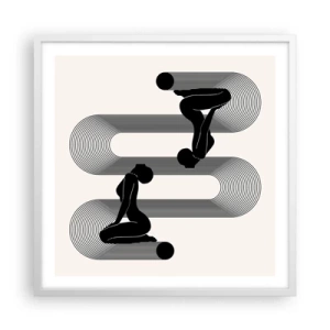 Pôster em moldura branca - Simetria sensual - 60x60 cm