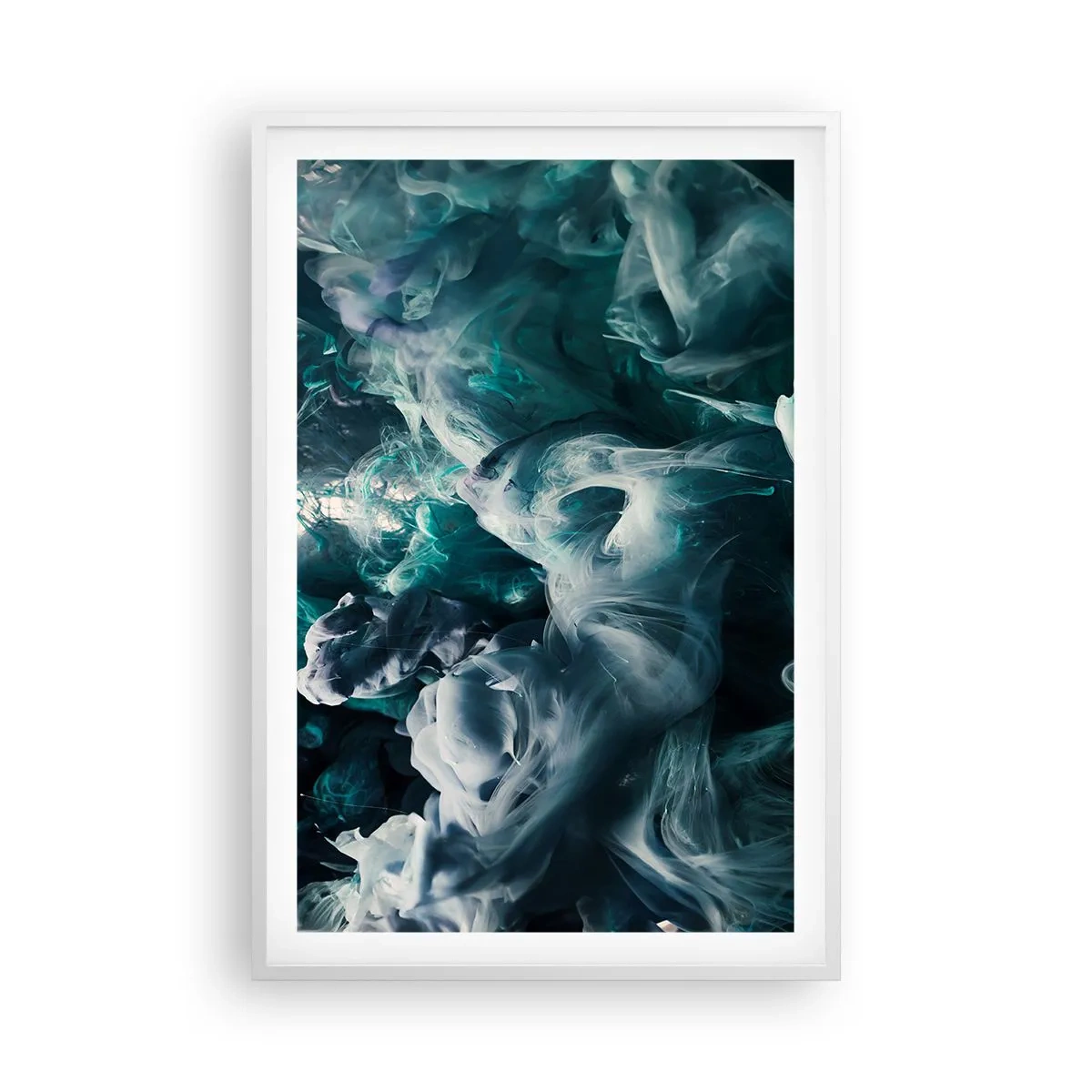 Pôster em moldura branca - Movimento de cores - 61x91 cm