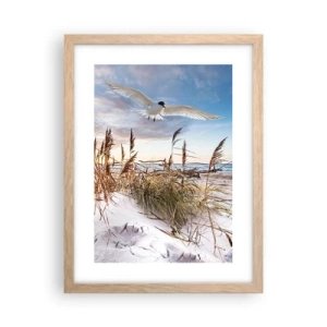 Pôster com moldura de carvalho claro - Vento do mar - 30x40 cm
