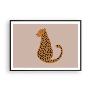 Pôster com moldura preta - A estampa de leopardo está na moda - 100x70 cm