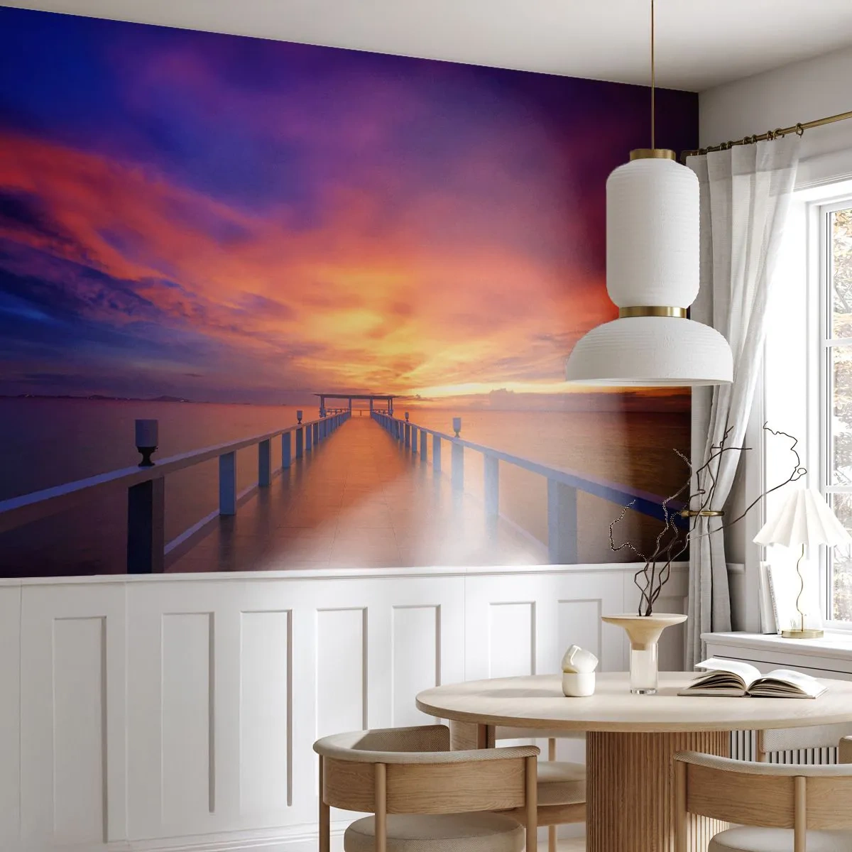 Papel de Parede Standard Eco - Sem fim - Paisagem, Cais, Pôr do sol - 400x280 cm