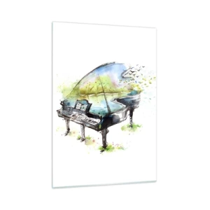Quadro em vidro - Encantado pela música - 50x70 cm