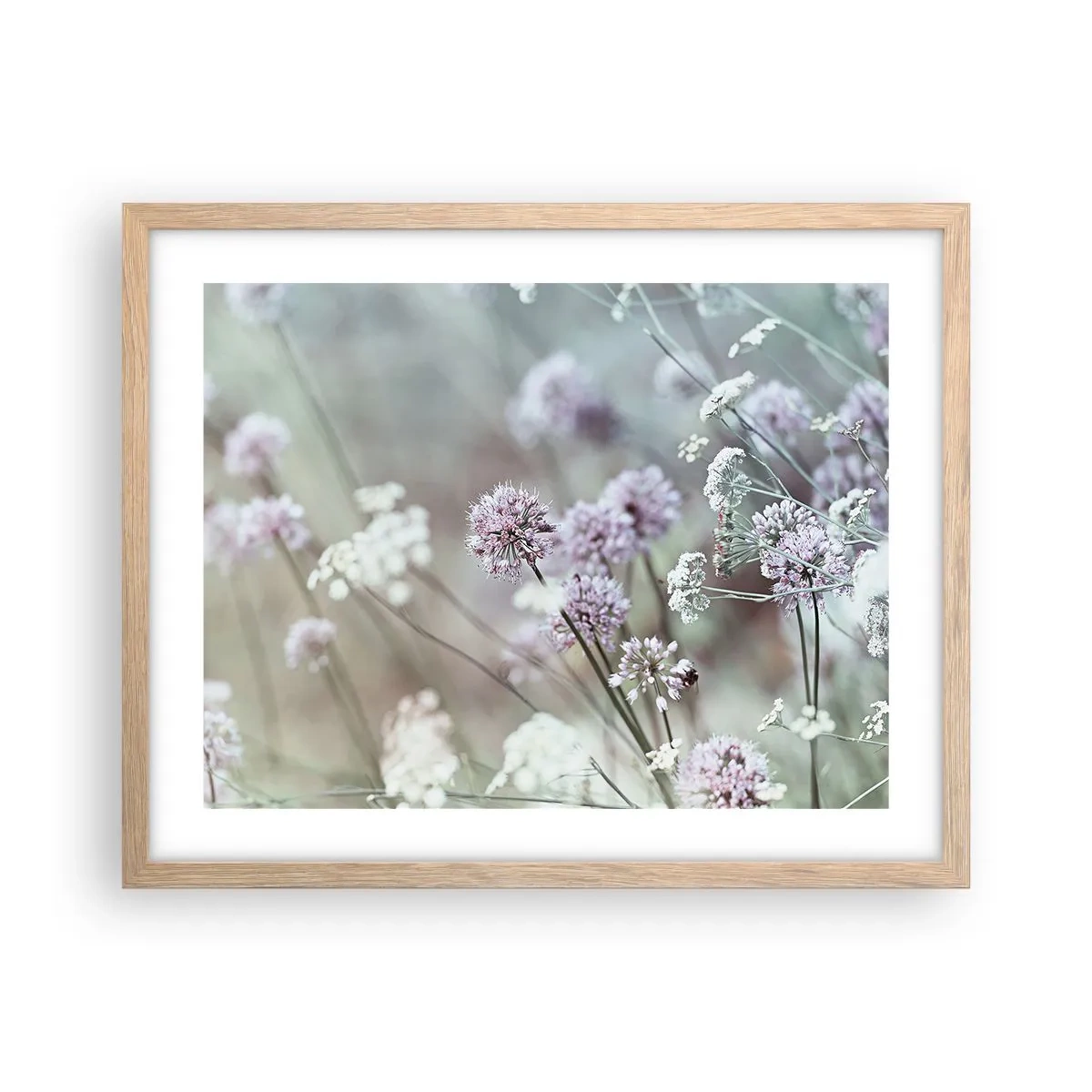 Pôster com moldura de carvalho claro - Doce delicadeza das ervas - 50x40 cm