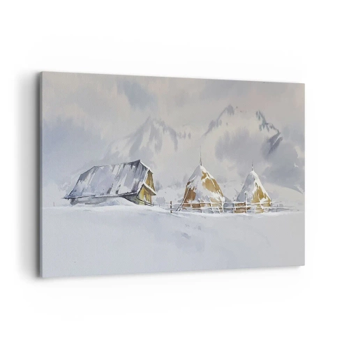 Quadro em tela - No vale nevado - 120x80 cm