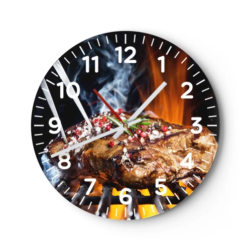 Relógio de parede - Relógio em vidro - Suculenta e de bom cheiro - 40x40 cm