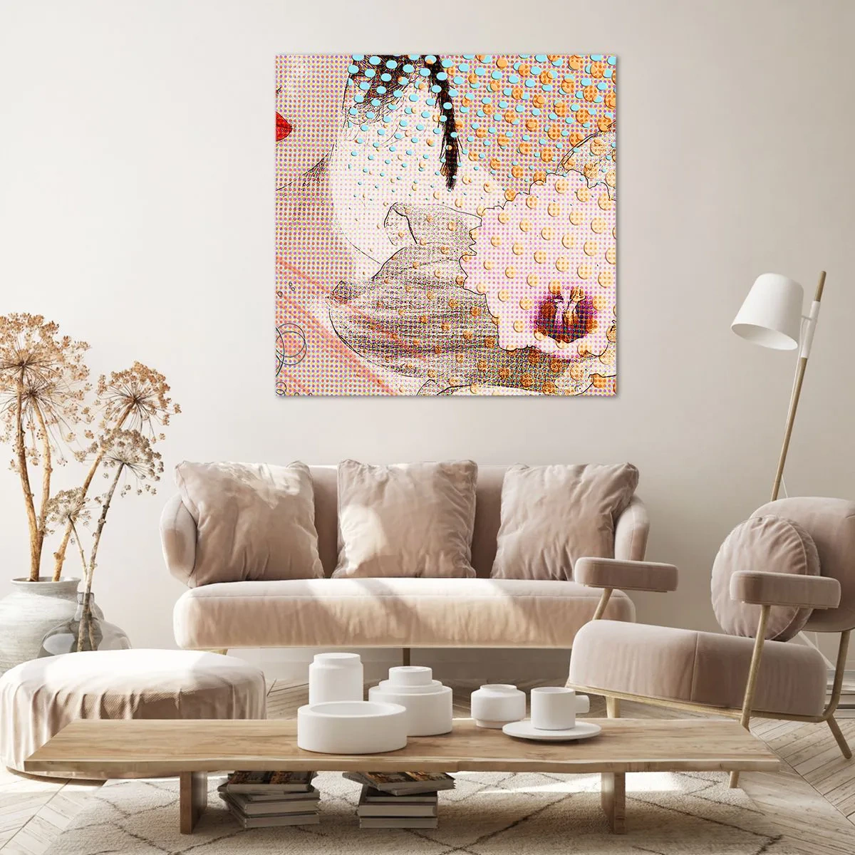 Quadro em tela - Heroína de cartoon - 40x40 cm