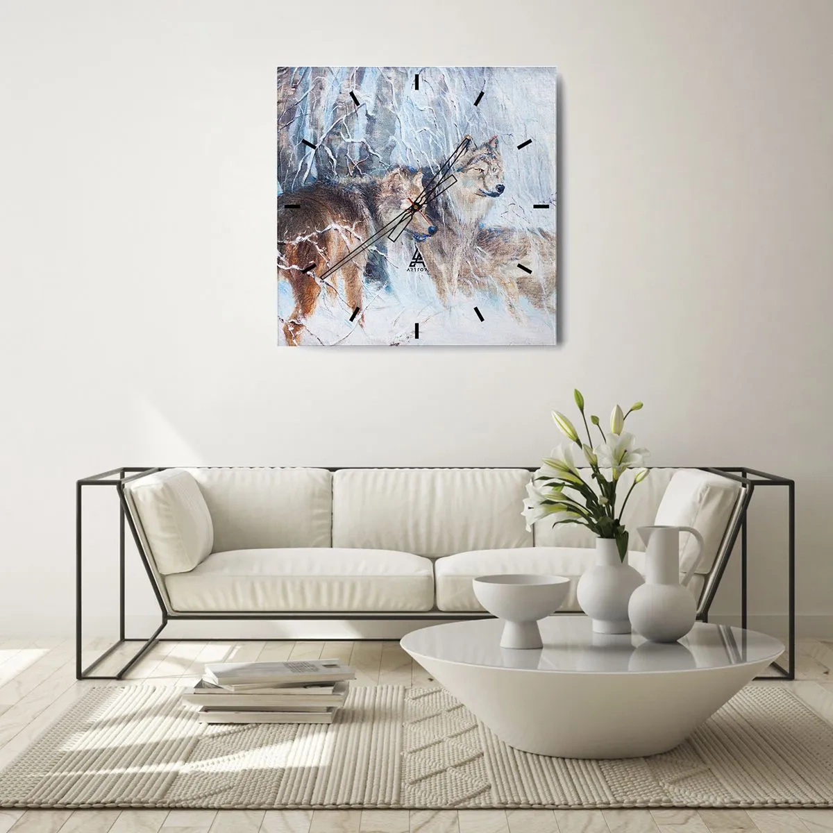 Relógio de parede - Relógio em vidro - Atenção! Está a vir... - 30x30 cm