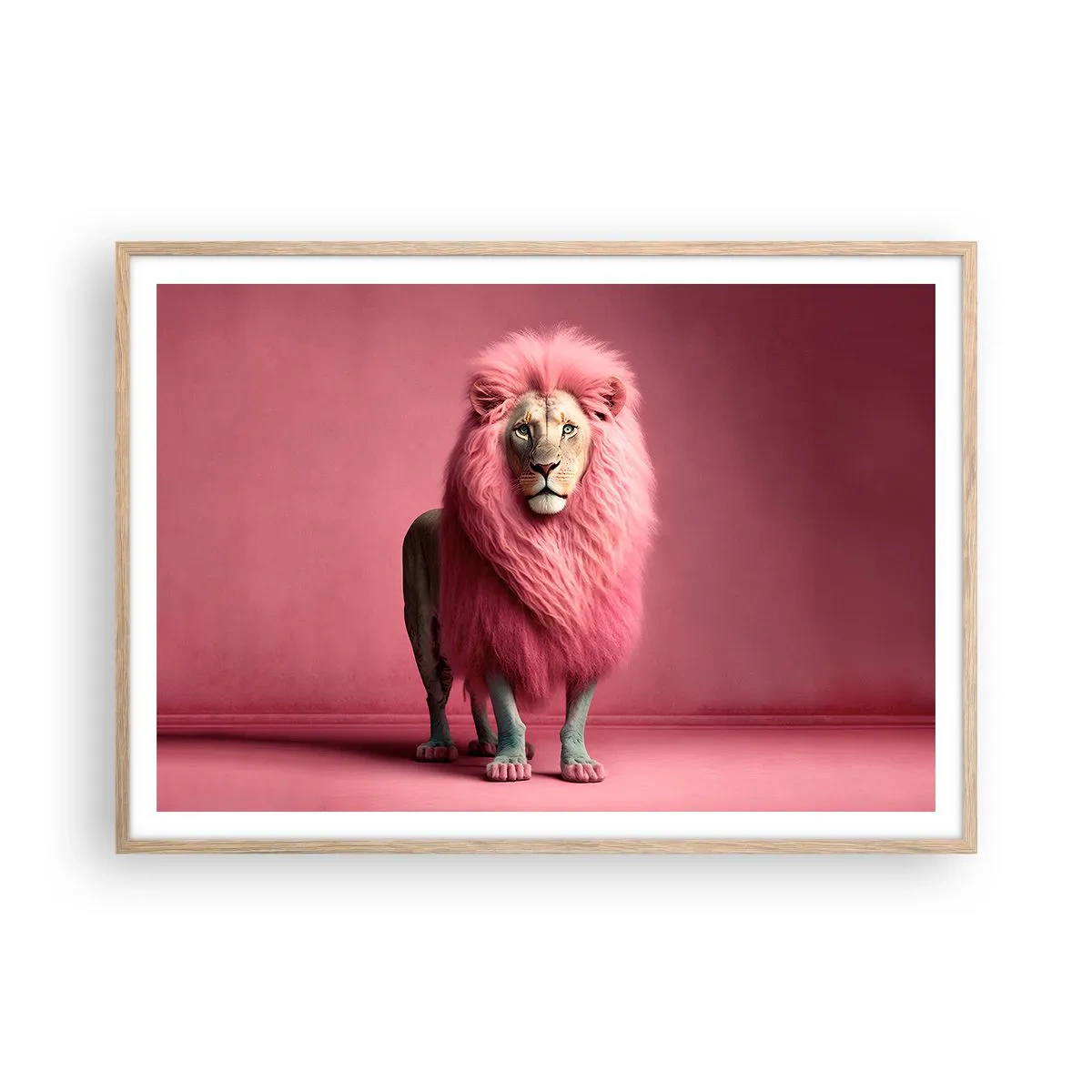 Pôster com moldura de carvalho claro - Não tens mais medo - 100x70 cm