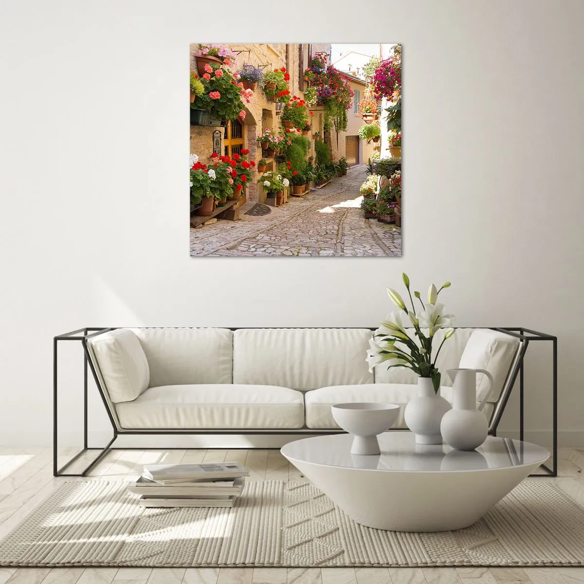 Quadro em vidro - Nas flores do dilúvio - 40x40 cm