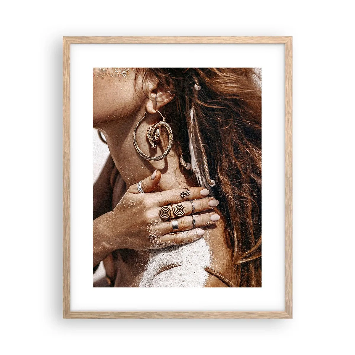 Pôster com moldura de carvalho claro - A rainha da praia selvagem - 40x50 cm