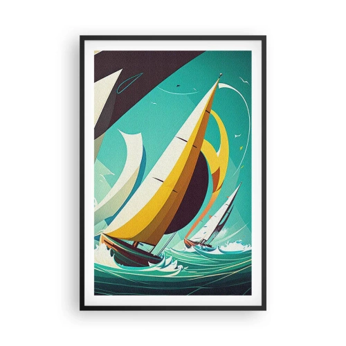 Pôster com moldura preta - Boa sorte com os elementos - 61x91 cm