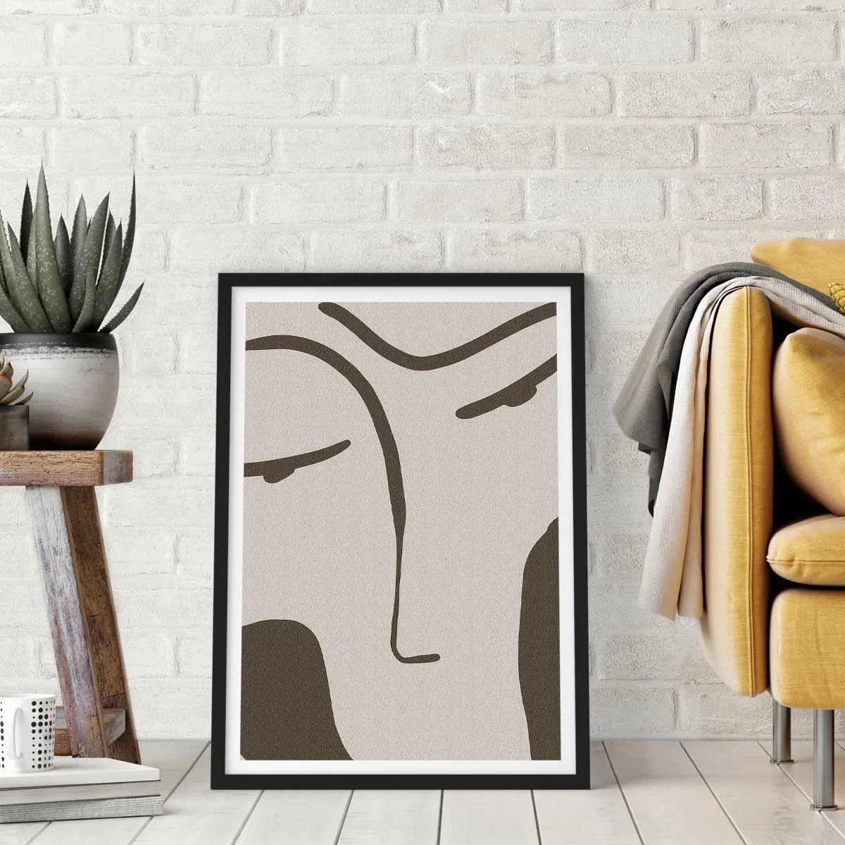 Pôster com moldura preta - Como uma pintura de Modigliani - 61x91 cm