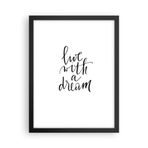 Pôster com moldura preta - Of course - 30x40 cm