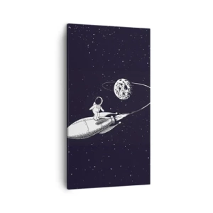 Quadro em tela - Surfista espacial - 45x80 cm