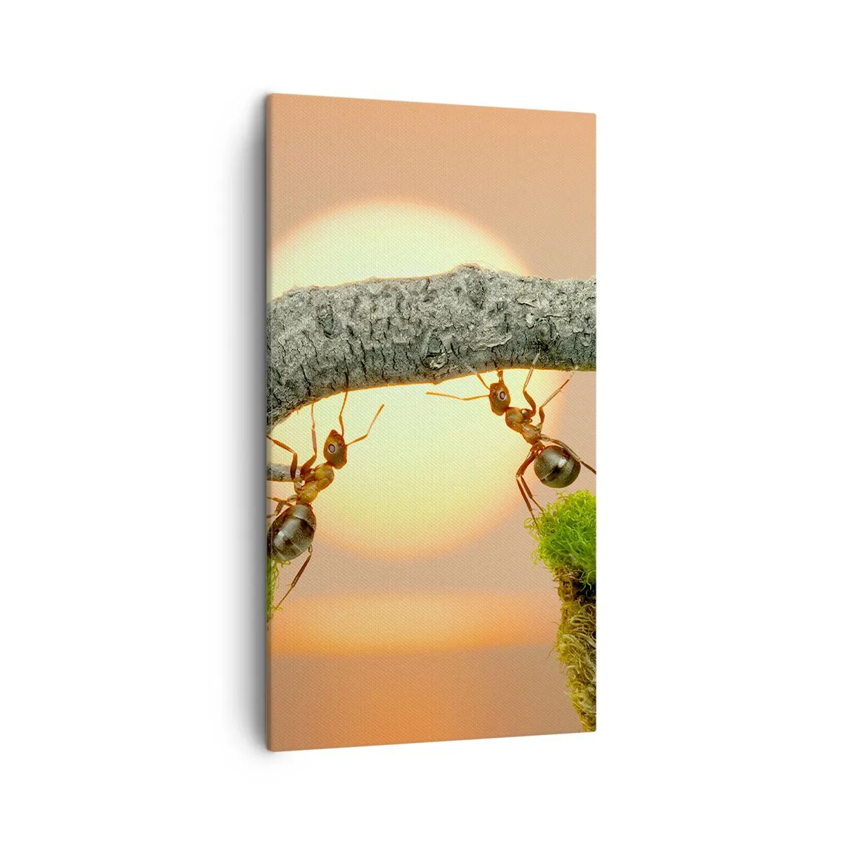 Quadro em tela - Trabalho alegre e colaborativo - 45x80 cm