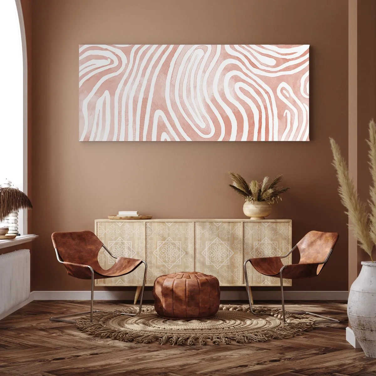 Quadro em tela - No labirinto de corais - 100x40 cm