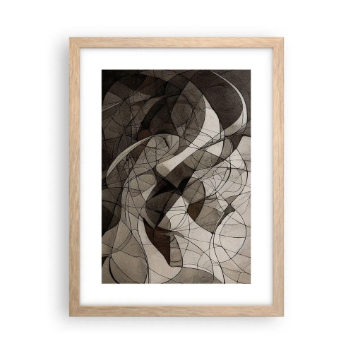Pôster com moldura de carvalho claro - Circulação das cores da terra - 30x40 cm