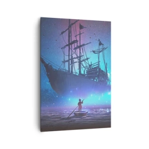 Quadro em tela - Um encontro com o mito do mar - 70x100 cm