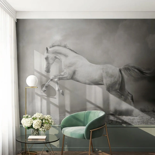 Papel de Parede Premium Canvas - Entre o acordar e sonhar - Animais, Cavalo, Natureza - 350x256 cm
