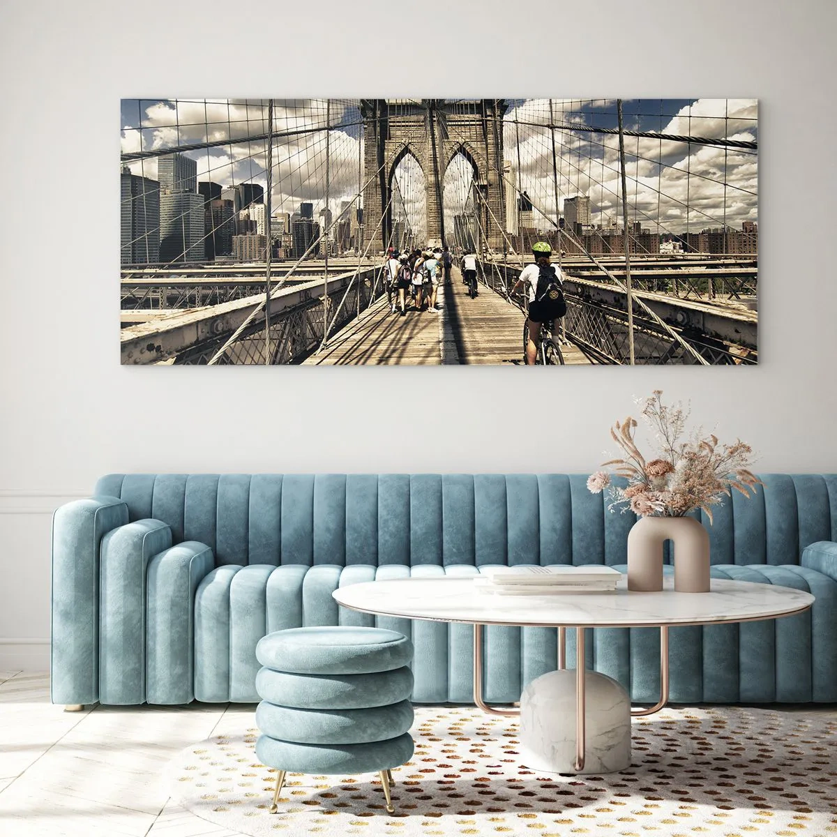 Quadro em vidro - Direto para o coração da cidade - 90x30 cm