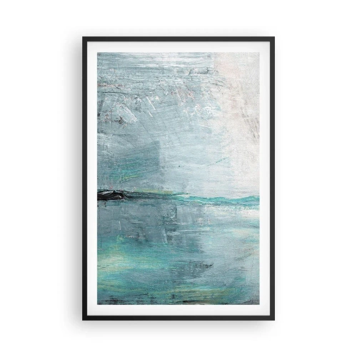 Pôster com moldura preta - Horizontalmente em azul - 61x91 cm