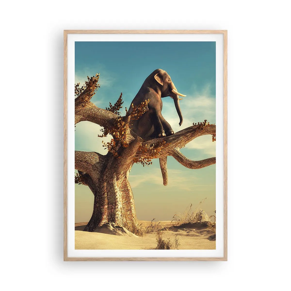 Pôster com moldura de carvalho claro - Um novo ponto de vista - 70x100 cm