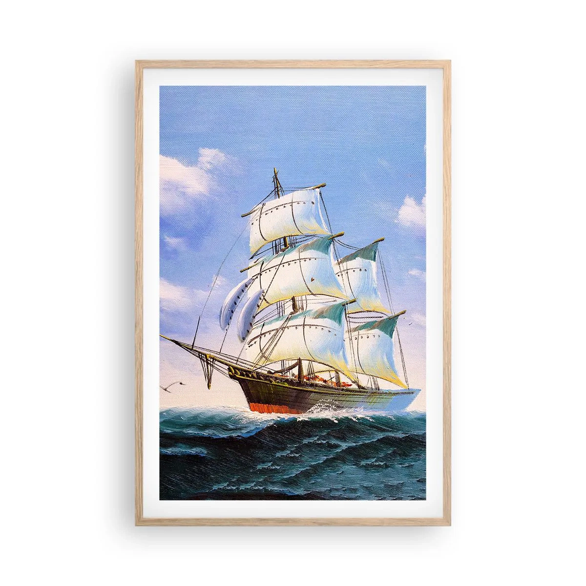 Pôster com moldura de carvalho claro - Orgulhosamente com o vento - 61x91 cm