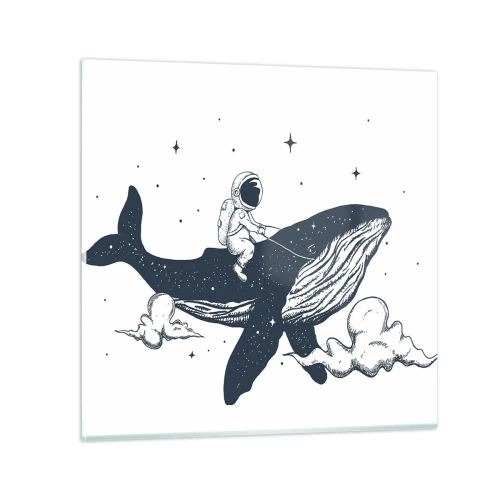 Quadro em vidro - Aventura espacial - 30x30 cm